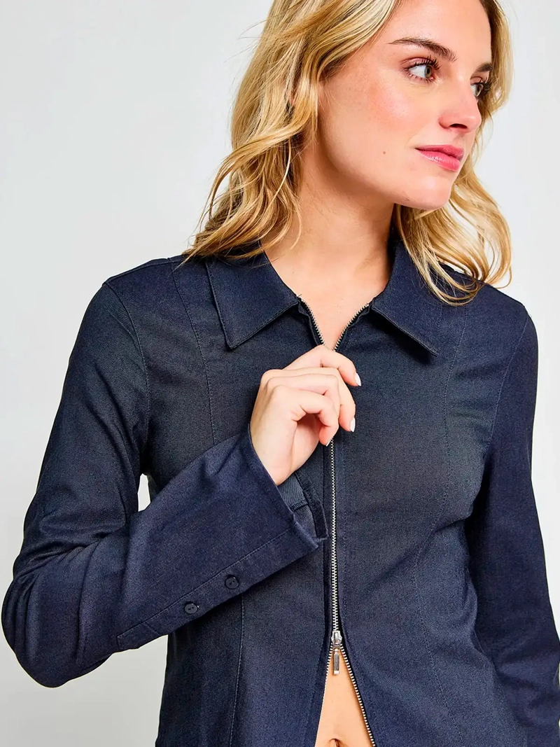 BLUSA MUJER INDEX MANGA LARGA DENIM - 5