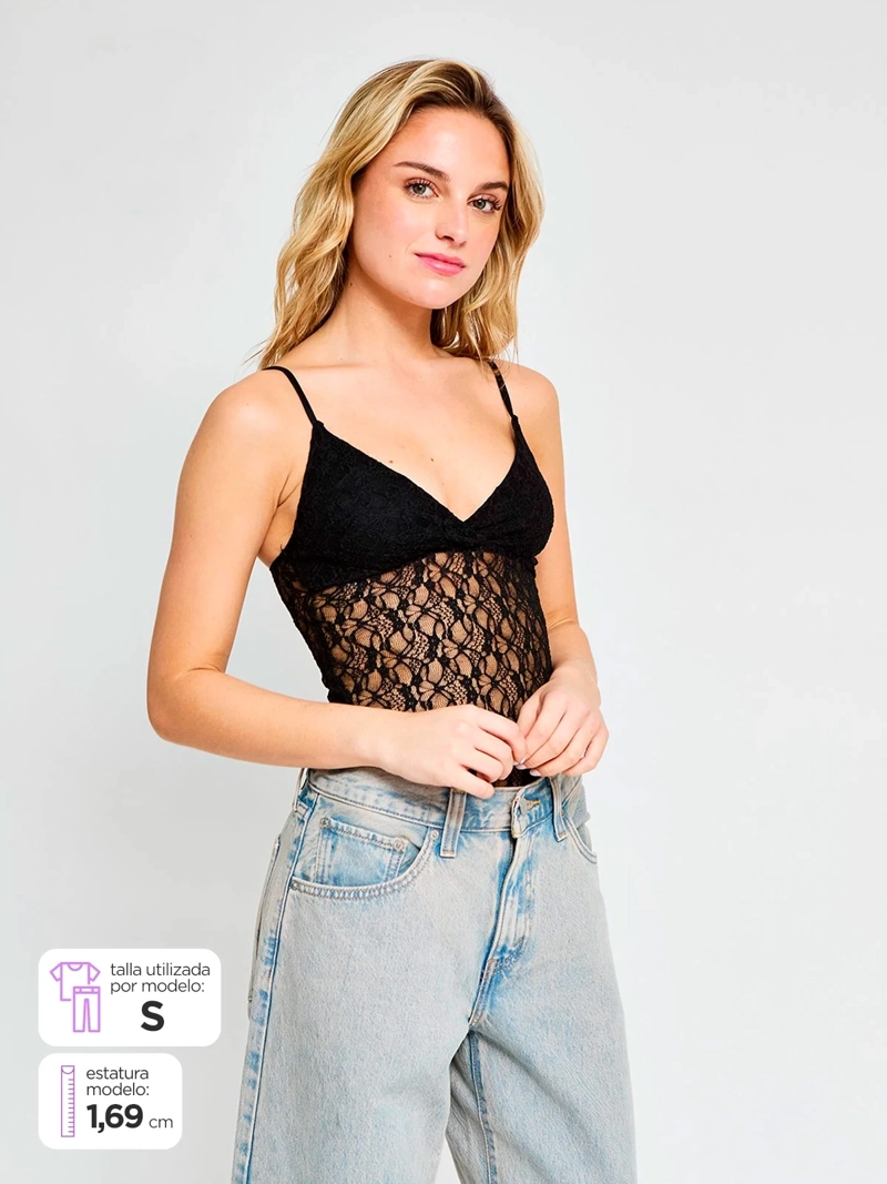 BODY MUJER INDEX SIN MANGAS ENCAJE - ELEGIDO TINI - 1
