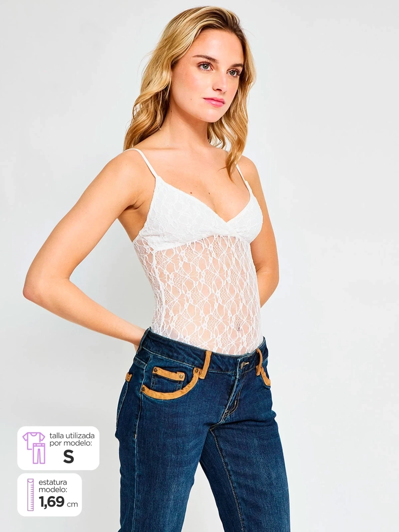BODY MUJER INDEX SIN MANGAS ENCAJE - 1
