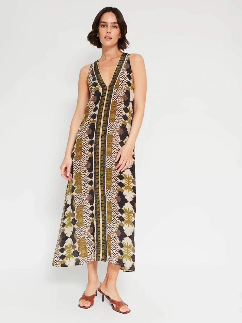 VESTIDO MUJER MARQUIS LARGO HALTER ESTAMPADO - 2