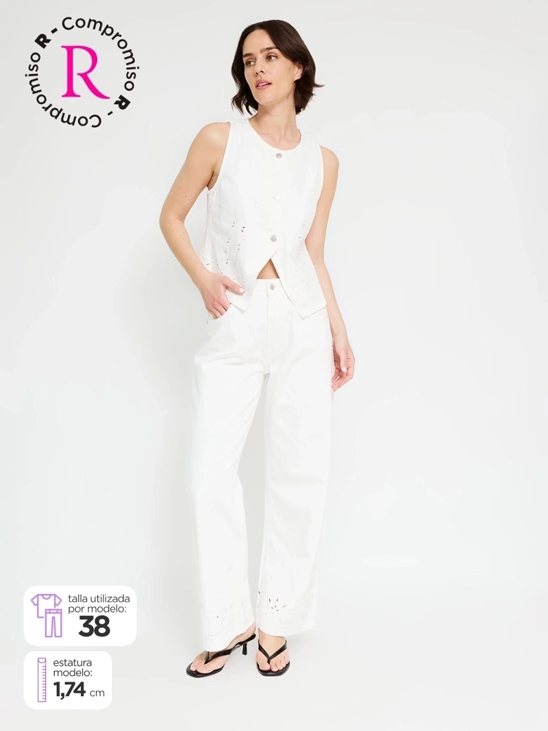 JEANS MUJER MARQUIS ALGODÓN BRODERIE