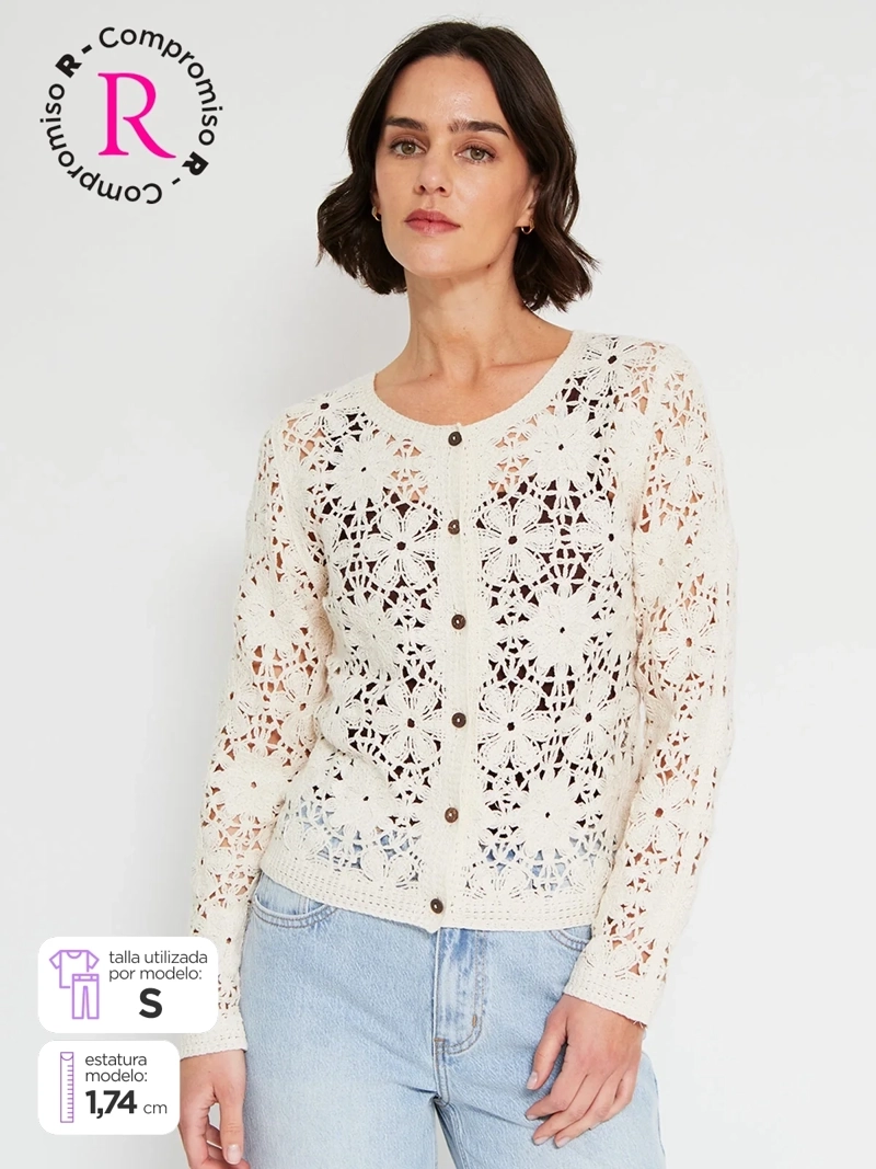 CARDIGAN MUJER MARQUIS ALGODÓN CALADO
