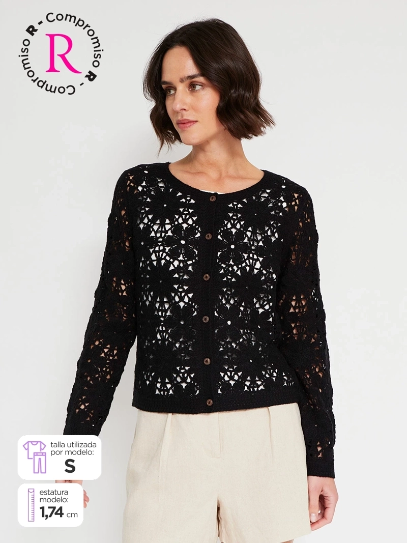 CARDIGAN MUJER MARQUIS ALGODÓN CALADO