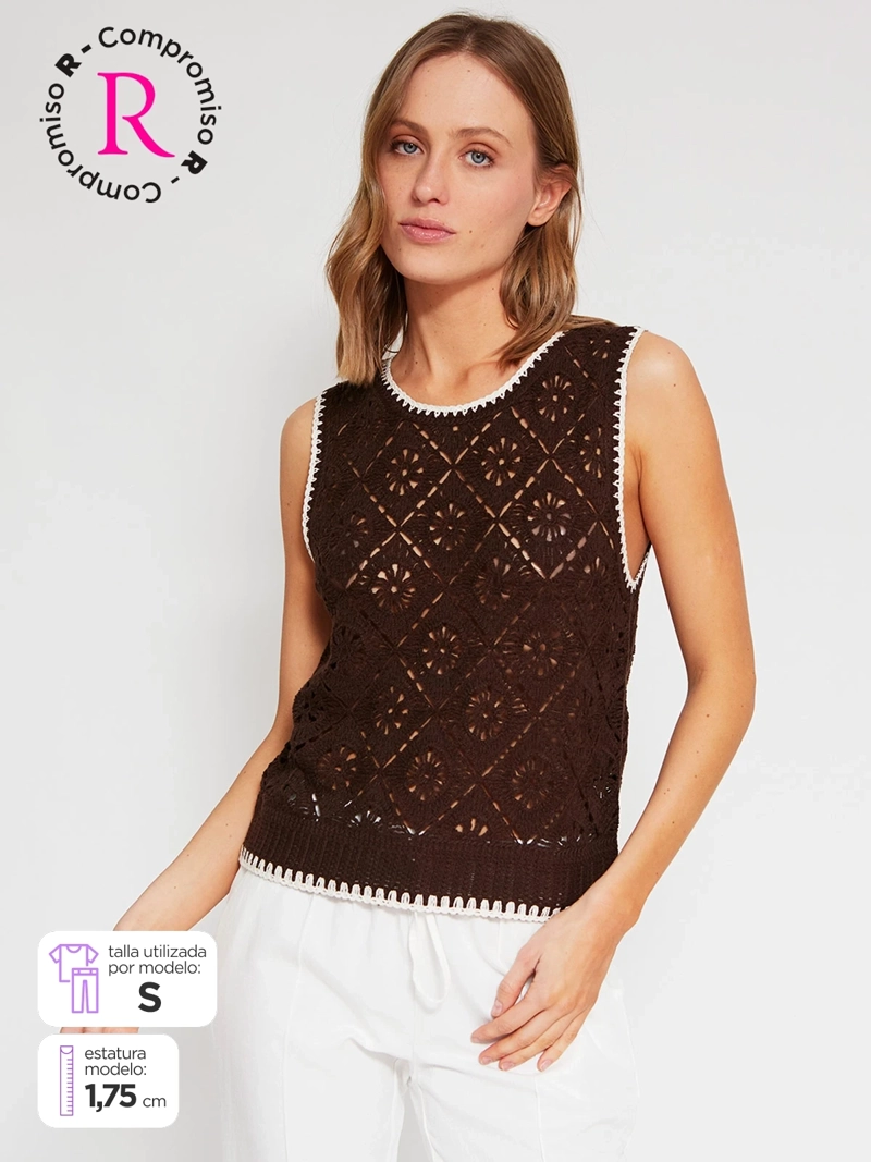 POLERA MUJER MARQUIS ALGODÓN CALADA - 1