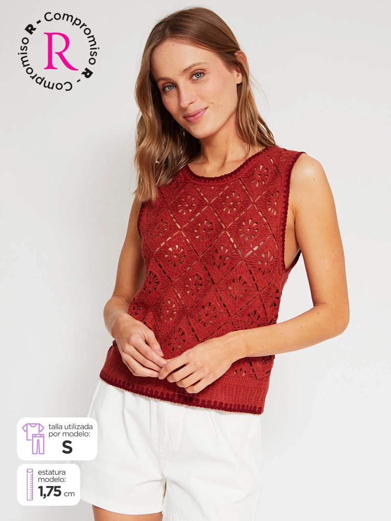 POLERA MUJER MARQUIS ALGODÓN CALADA