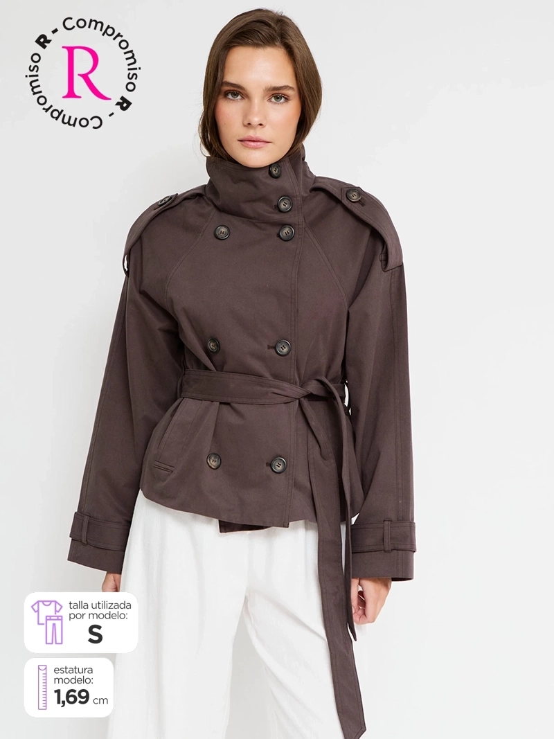CHAQUETA MUJER INDEX ALGODÓN TRENCH CORTO