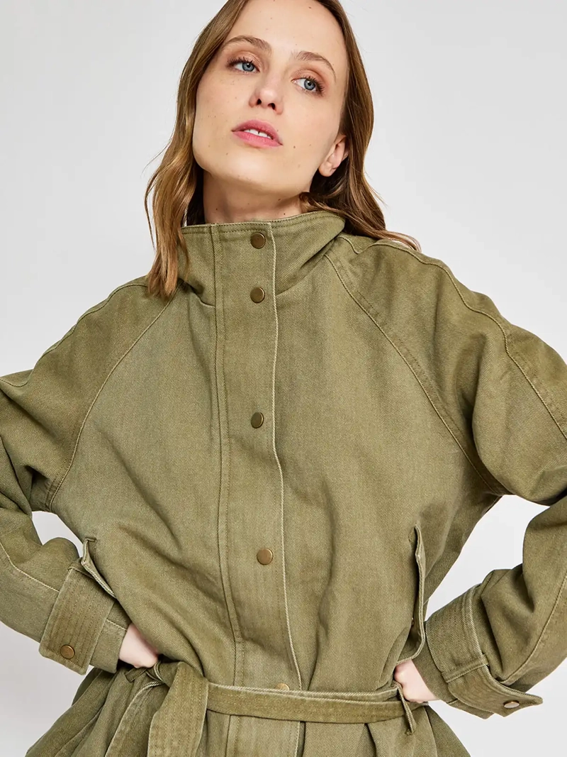 CHAQUETA MUJER MARQUIS ALGODÓN GABARDINA CINTURÓN - 3