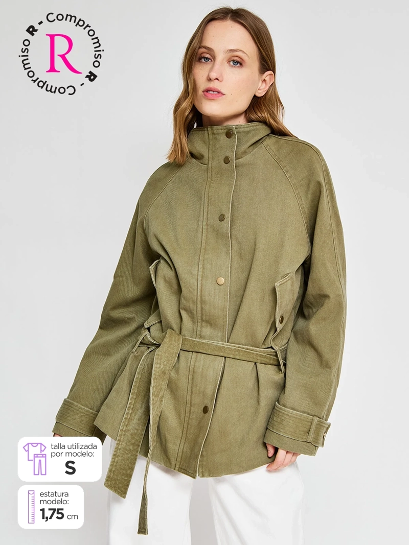 CHAQUETA MUJER MARQUIS ALGODÓN GABARDINA CINTURÓN