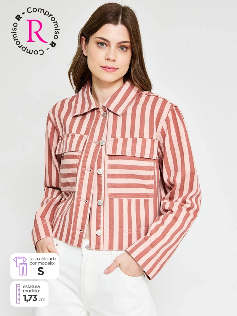CHAQUETA MUJER MARQUIS ALGODÓN DENIM RAYAS