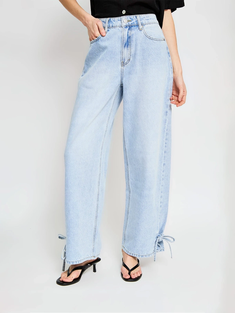 JEANS MUJER MARQUIS ALGODÓN STRAIGHT AMARRAS - 2