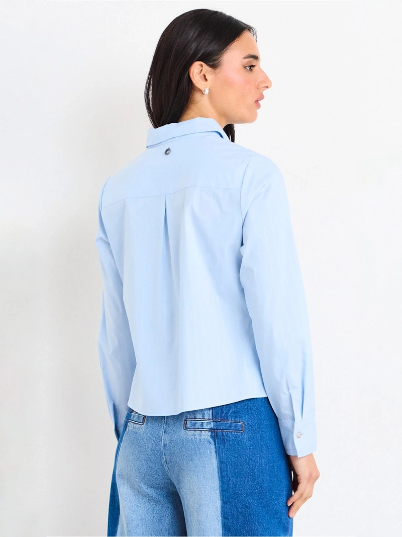 BLUSA MUJER IO POPELINA BOTONES METÁLICOS - 2
