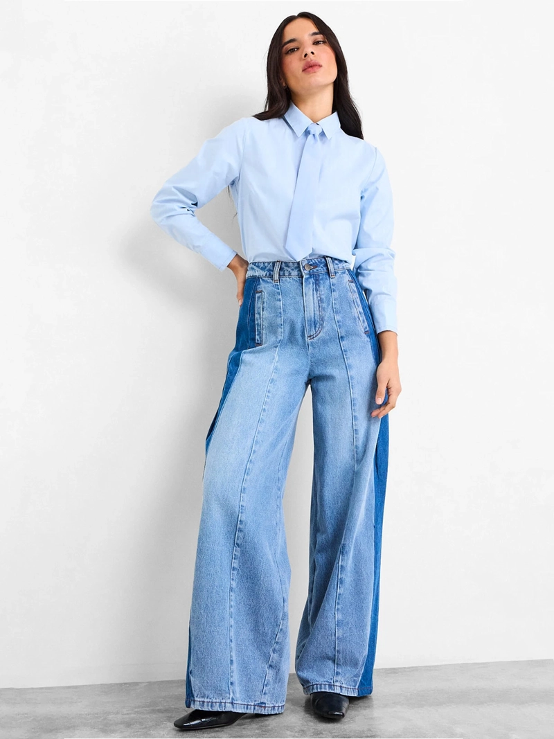 BLUSA MUJER IO POPELINA BOTONES METÁLICOS - 4