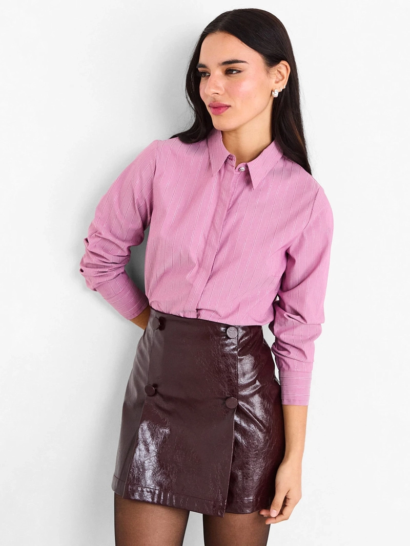 BLUSA MUJER IO POPELINA BOTONES METÁLICOS - 1
