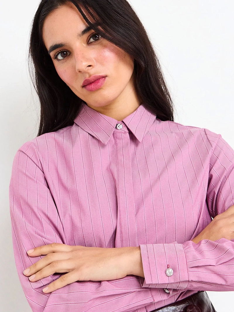 BLUSA MUJER IO POPELINA BOTONES METÁLICOS - 3