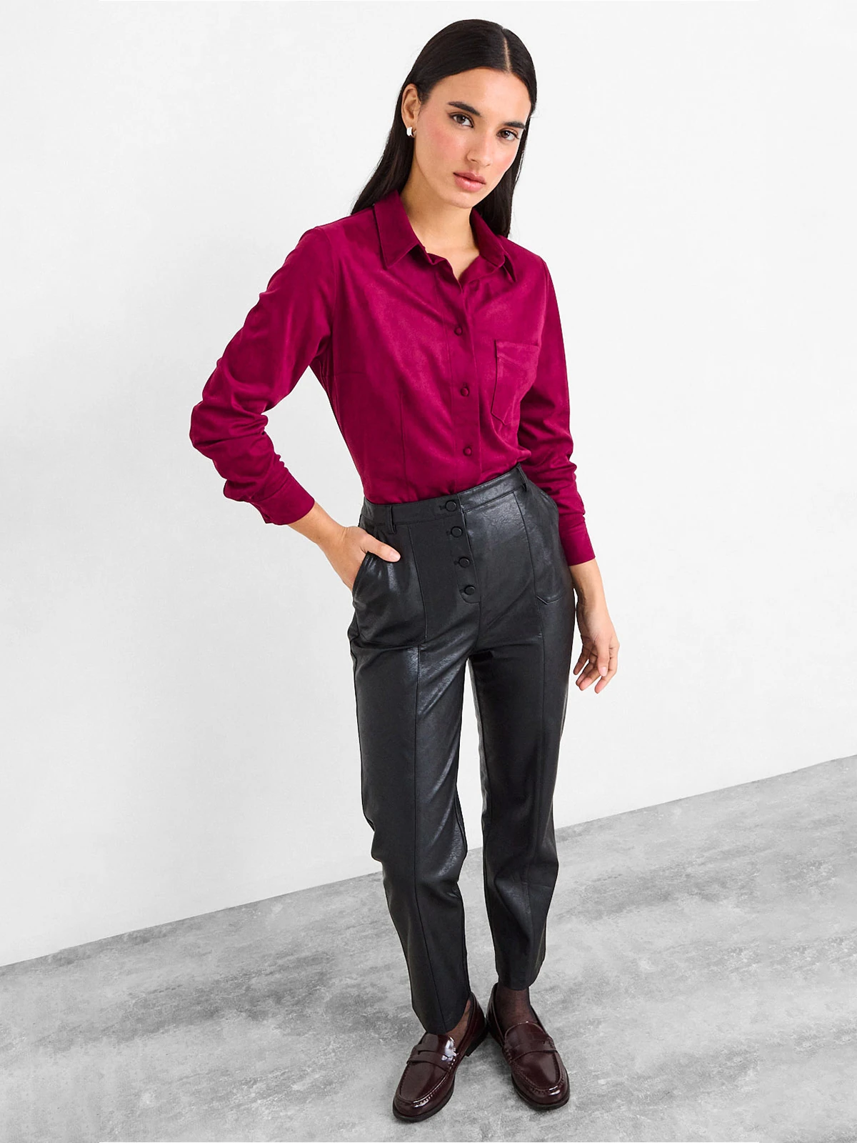 BLUSA MUJER IO MANGA LARGA LISA - 4