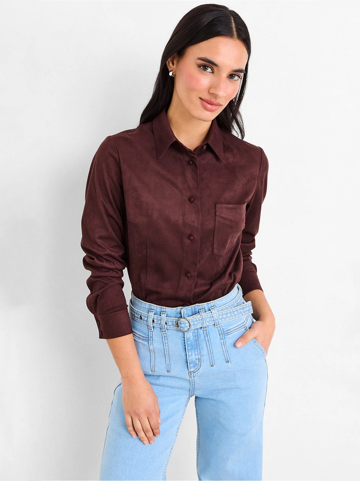 BLUSA MUJER IO MANGA LARGA LISA - 1