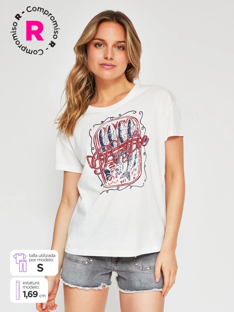 POLERA MUJER INDEX ALGODÓN MANGA CORTA