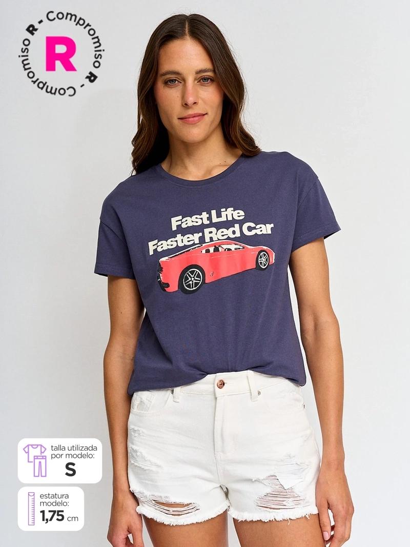 POLERA MUJER INDEX ALGODÓN MANGA CORTA - 1
