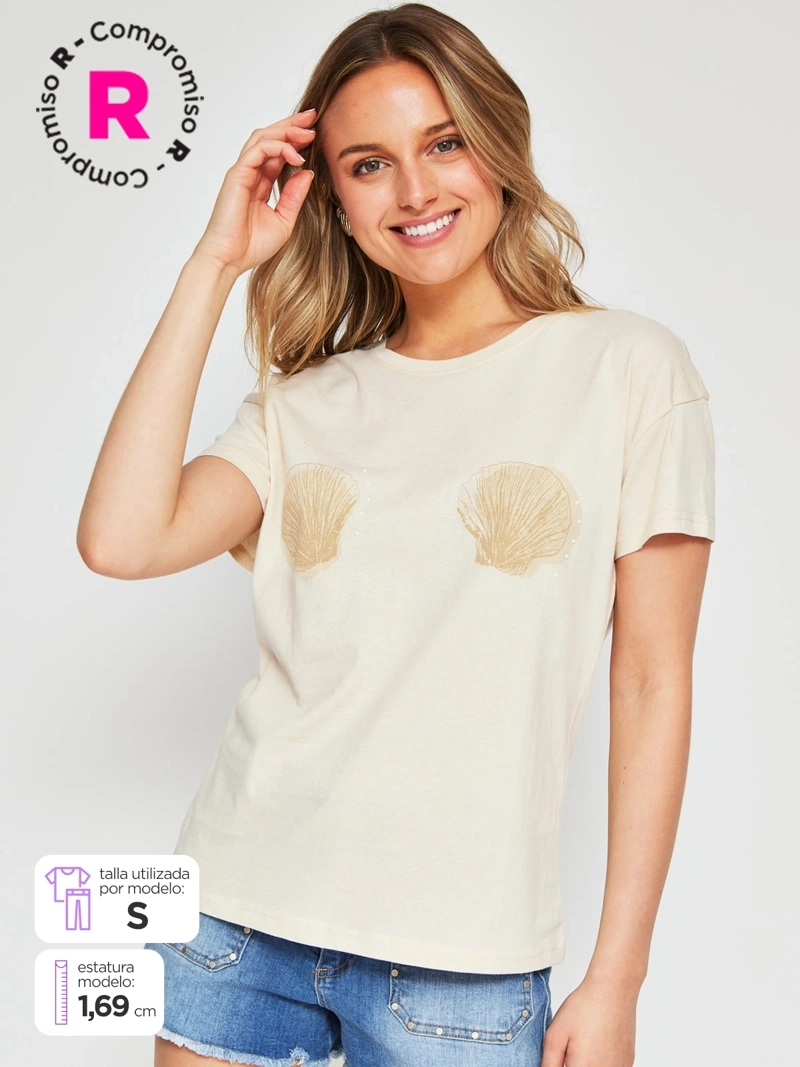POLERA MUJER INDEX ALGODÓN MANGA CORTA - 1