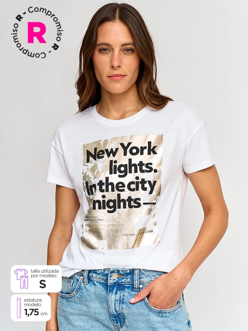 POLERA MUJER INDEX ALGODÓN MANGA CORTA