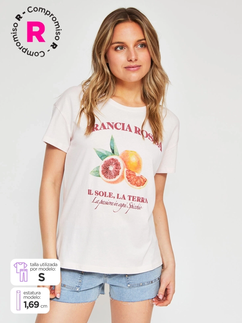 POLERA MUJER INDEX ALGODÓN MANGA CORTA
