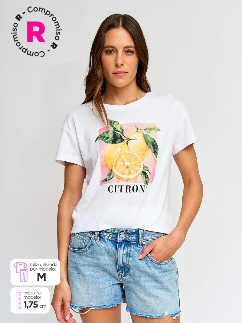 POLERA MUJER INDEX ALGODÓN MANGA CORTA