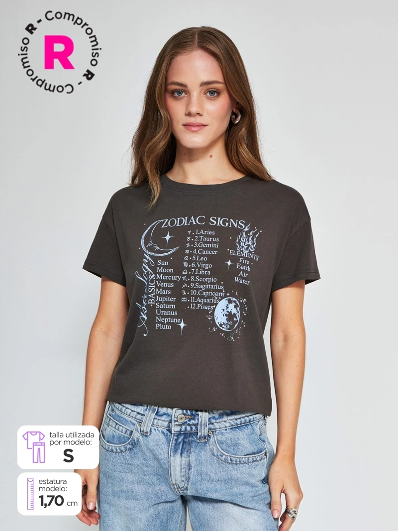 POLERA MUJER INDEX ALGODÓN MANGA CORTA