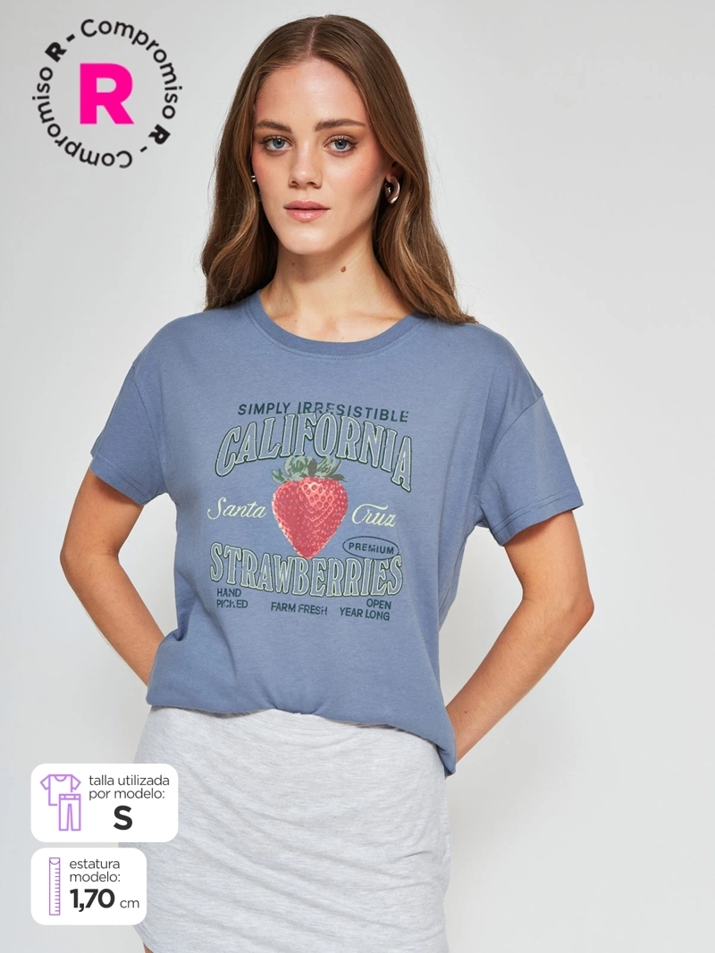 POLERA MUJER INDEX ALGODÓN MANGA CORTA