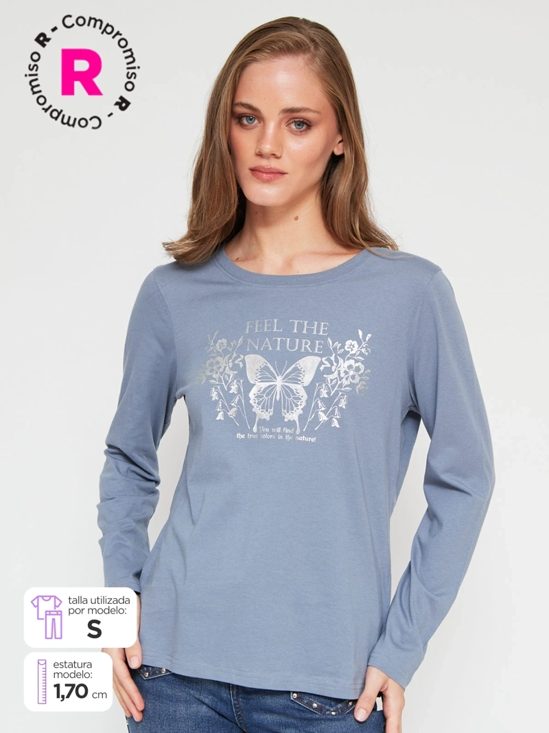POLERA MUJER INDEX ALGODÓN MANGA CORTA