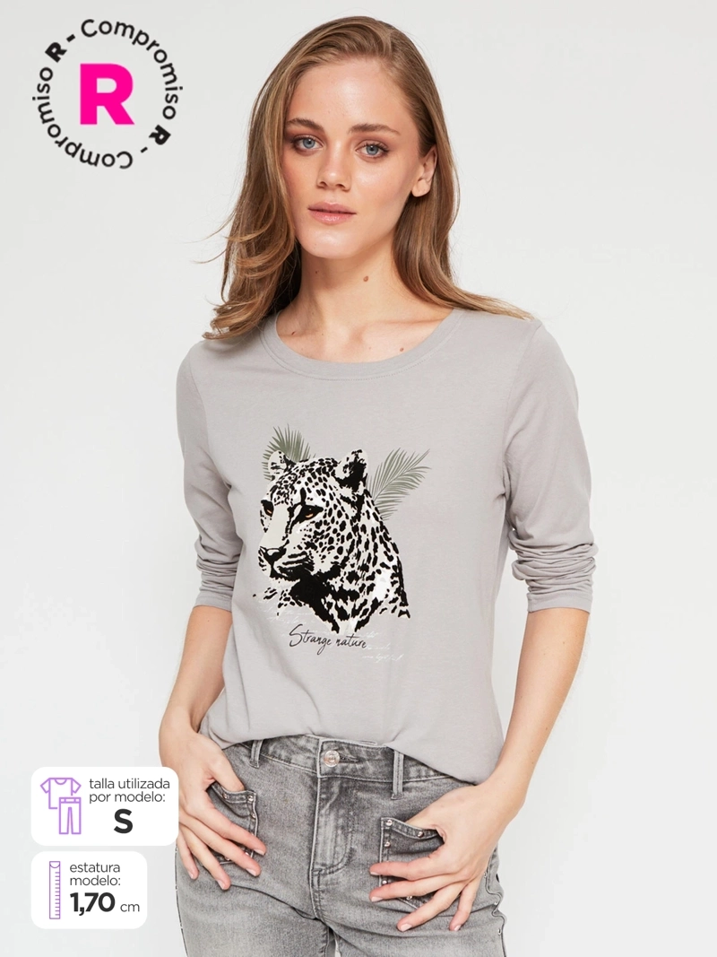 POLERA MUJER INDEX ALGODÓN MANGA CORTA