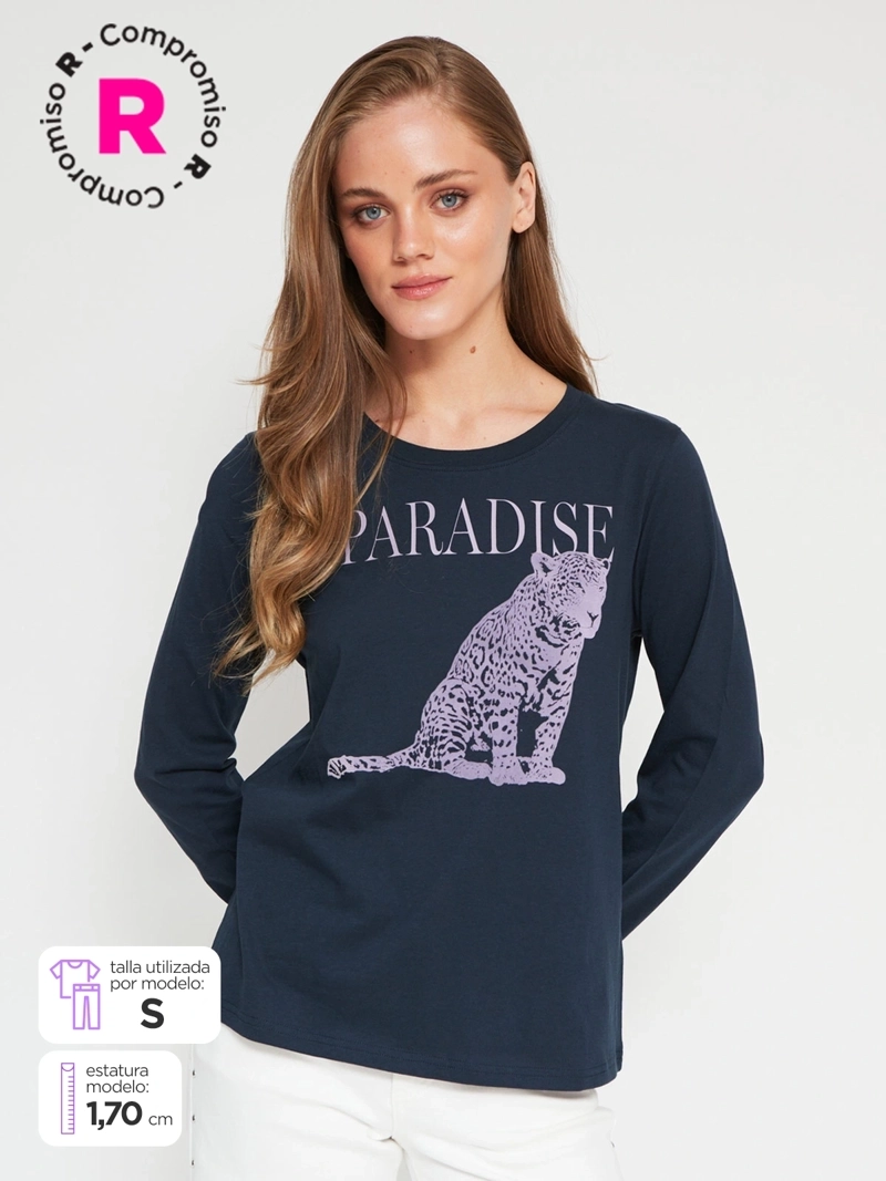 POLERA MUJER INDEX ALGODÓN MANGA CORTA