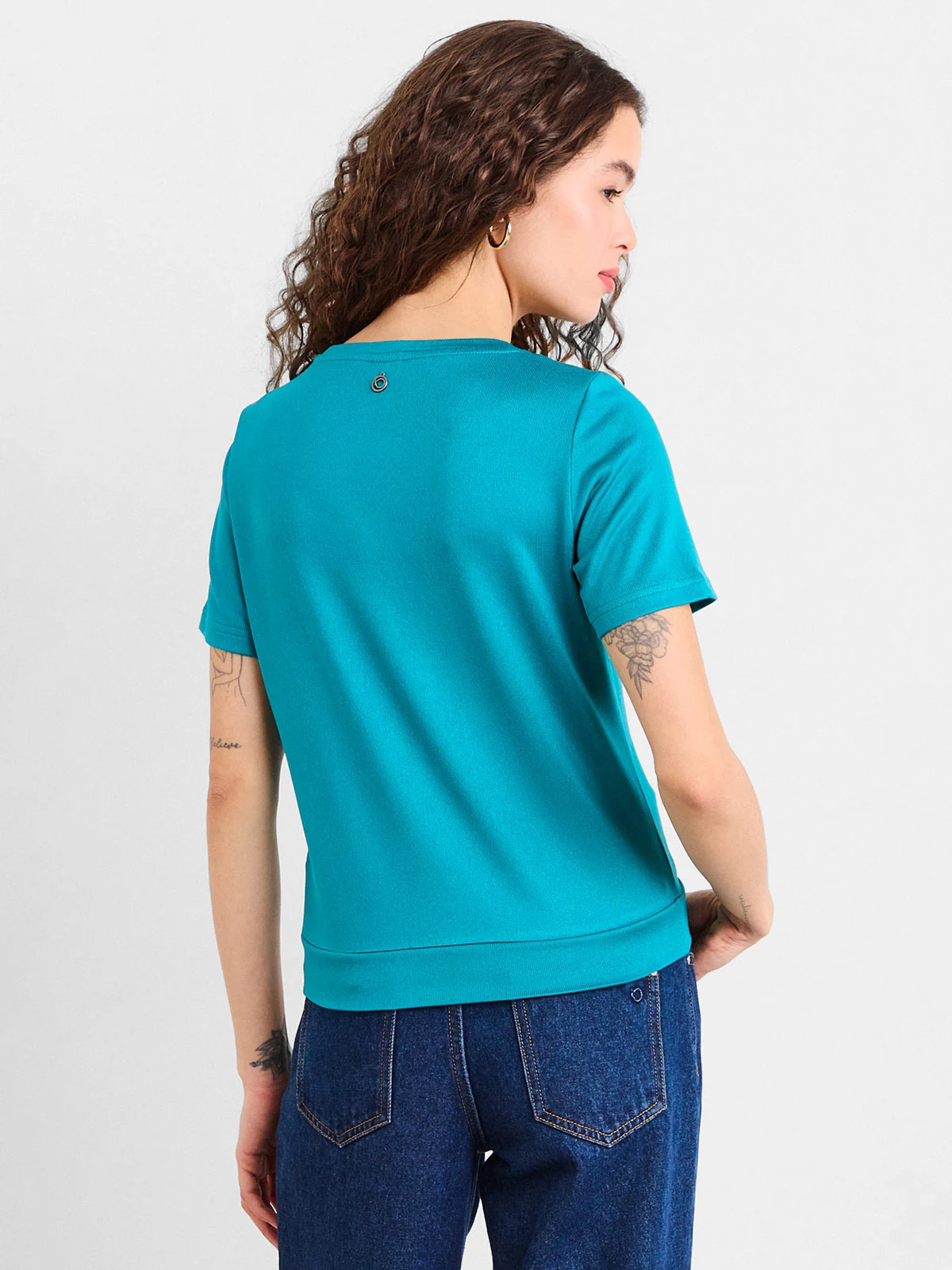 POLERA MUJER IO MANGA CORTA LISA - 2