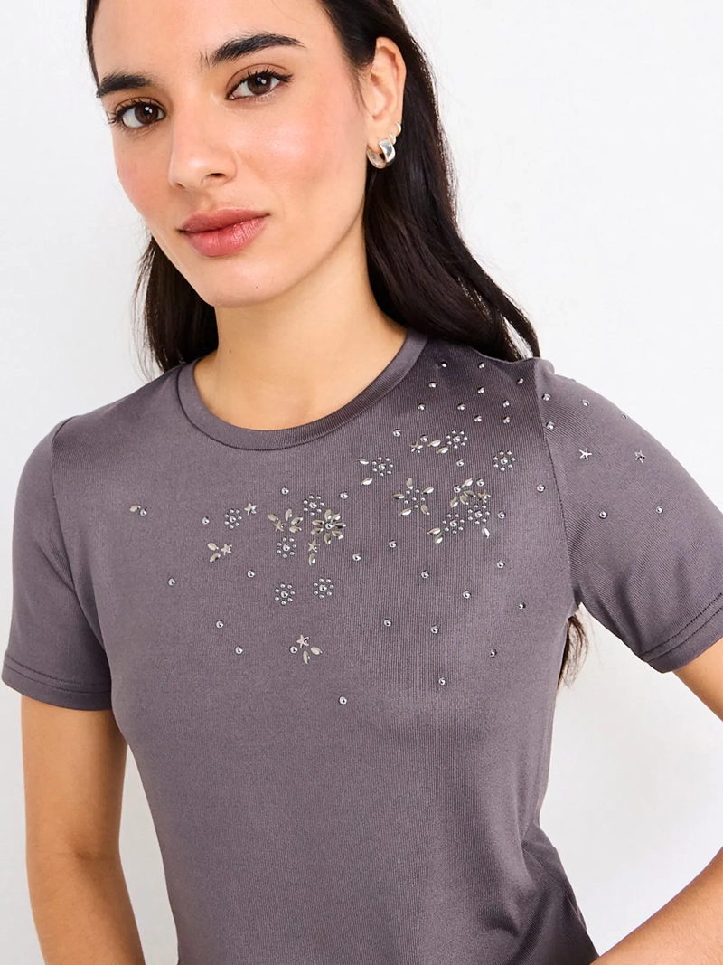 POLERA MUJER IO MANGA CORTA LISA - 3