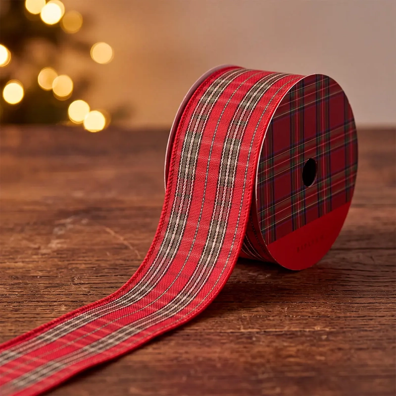 ADORNO NAVIDEÑO RIPLEY HOME TEDDY CINTA ESCOCES ROJO - 1