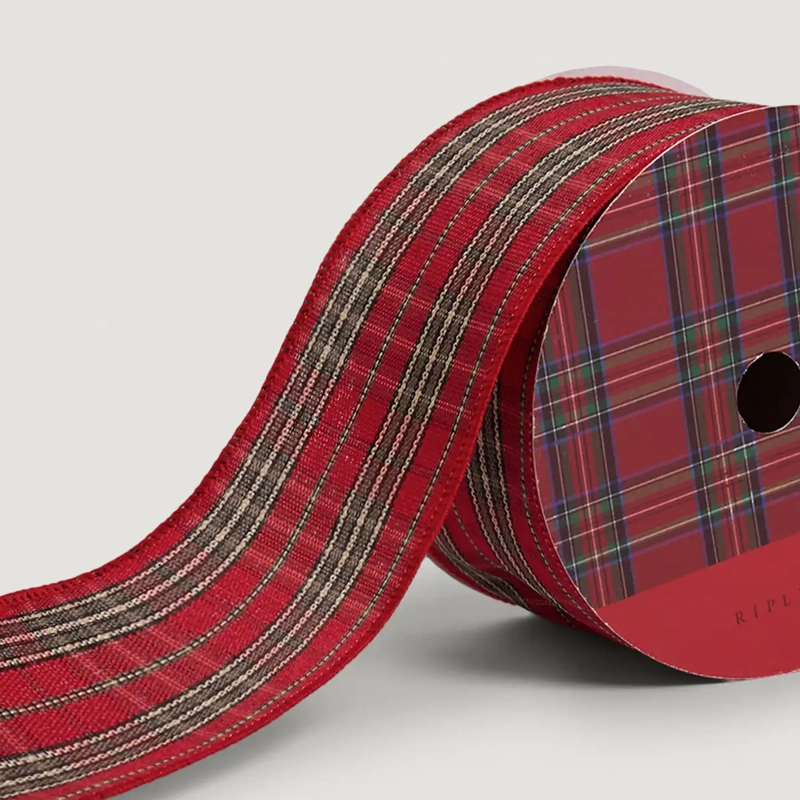 ADORNO NAVIDEÑO RIPLEY HOME TEDDY CINTA ESCOCES ROJO - 3