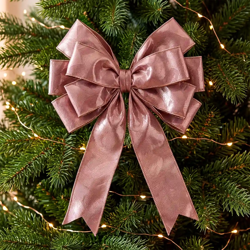 ADORNO NAVIDEÑO RIPLEY HOME WINE ROSE LAZO BRILLANTE - 1