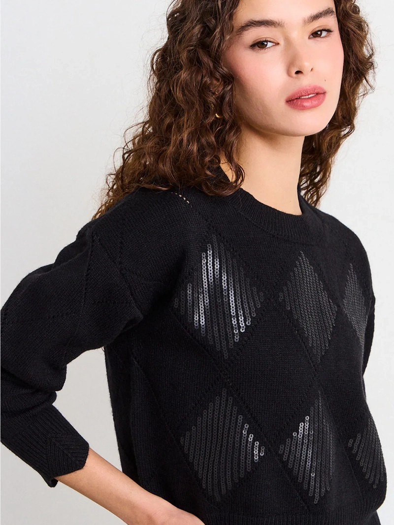 SWEATER MUJER IO CROP LENTEJUELAS - 3