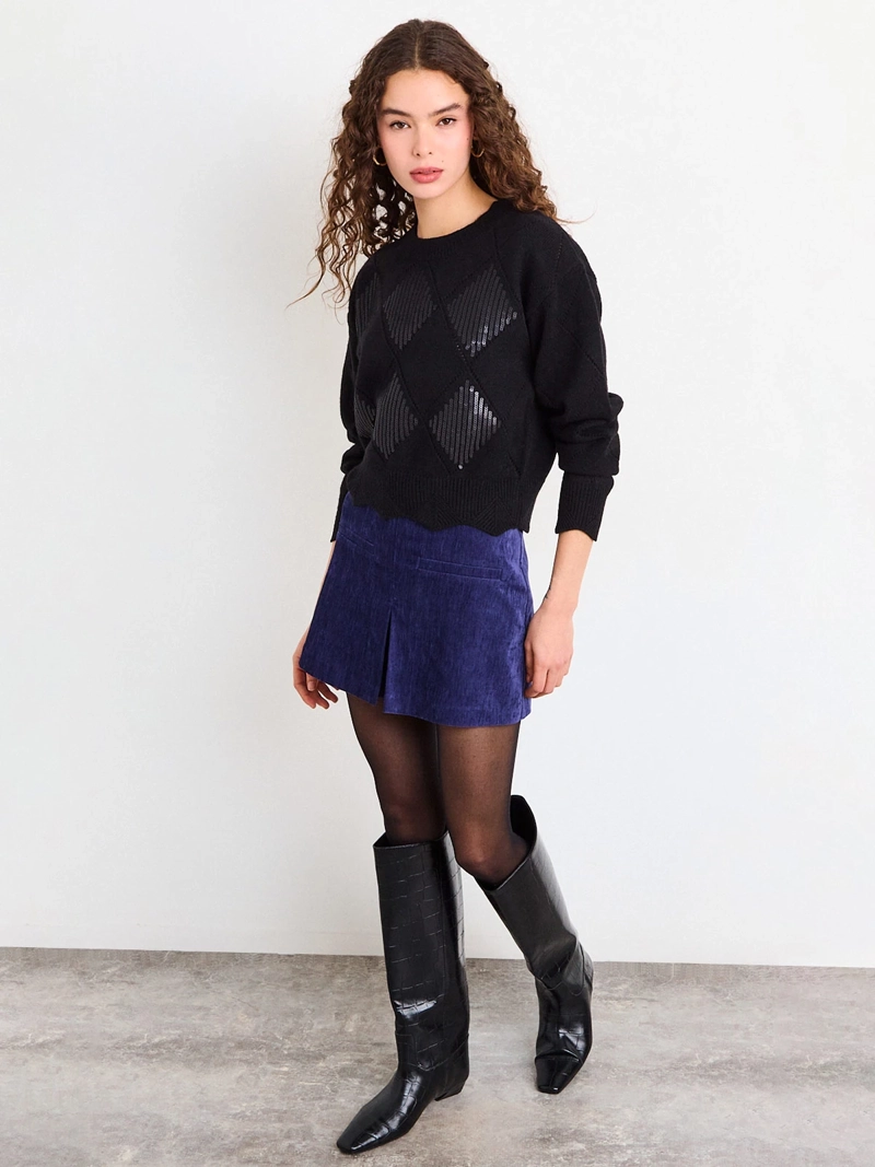 SWEATER MUJER IO CROP LENTEJUELAS - 4