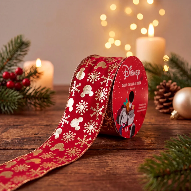 ADORNO NAVIDEÑO DISNEY CINTA VINTAGE DORADO - 1