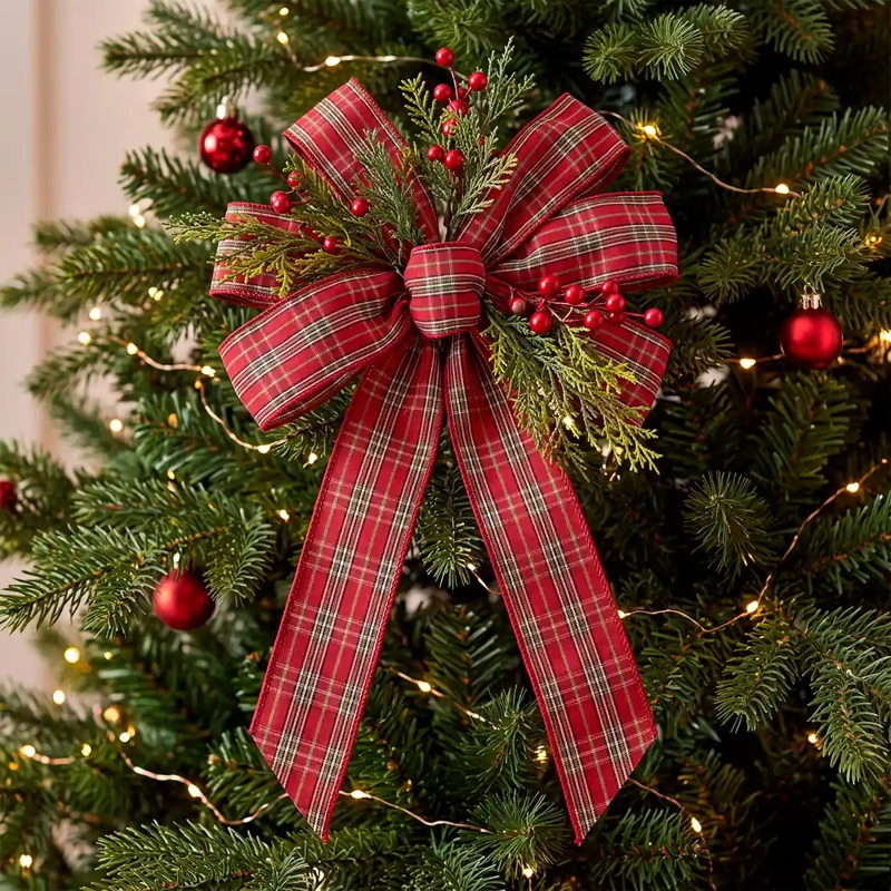 ADORNO NAVIDEÑO RIPLEY HOME TEDDY LAZO ESCOCES XL - 1