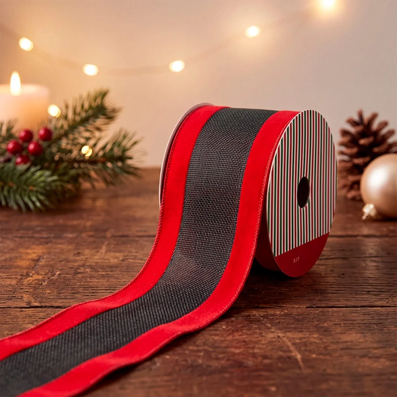ADORNO NAVIDEÑO RIPLEY HOME TRADITIONAL XMAS CINTA XL ROJO/VERDE - 1