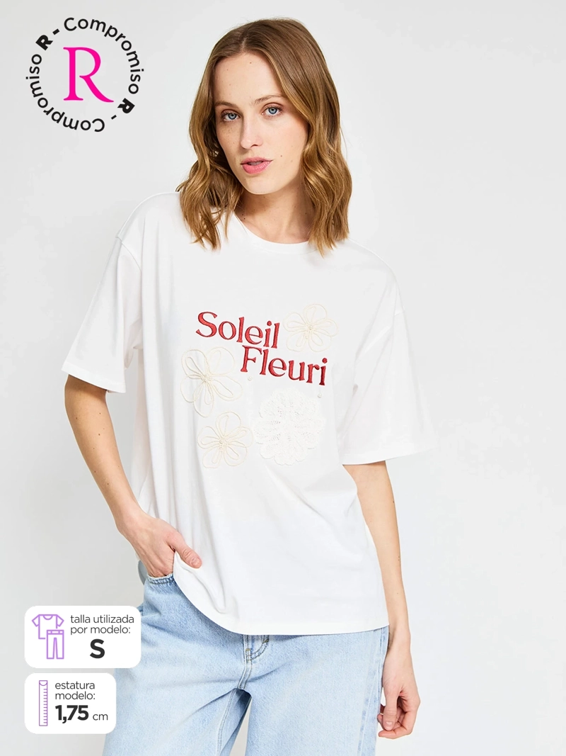 POLERA MUJER MARQUIS ALGODÓN APLICACIONES
