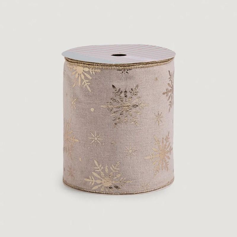 ADORNO NAVIDEÑO RIPLEY HOME NORDIC XMAS CINTA COPOS XL DORADO - 2