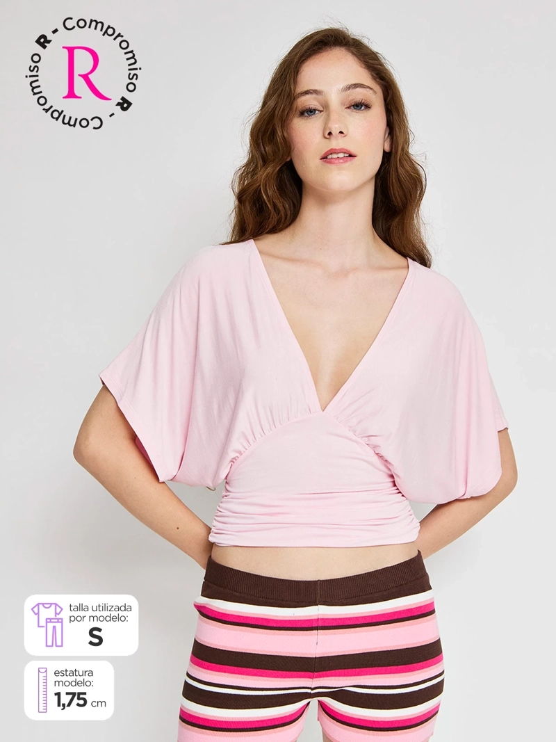 POLERA MUJER INDEX MANGA CORTA TIPO MURCIÉLAGO - 1