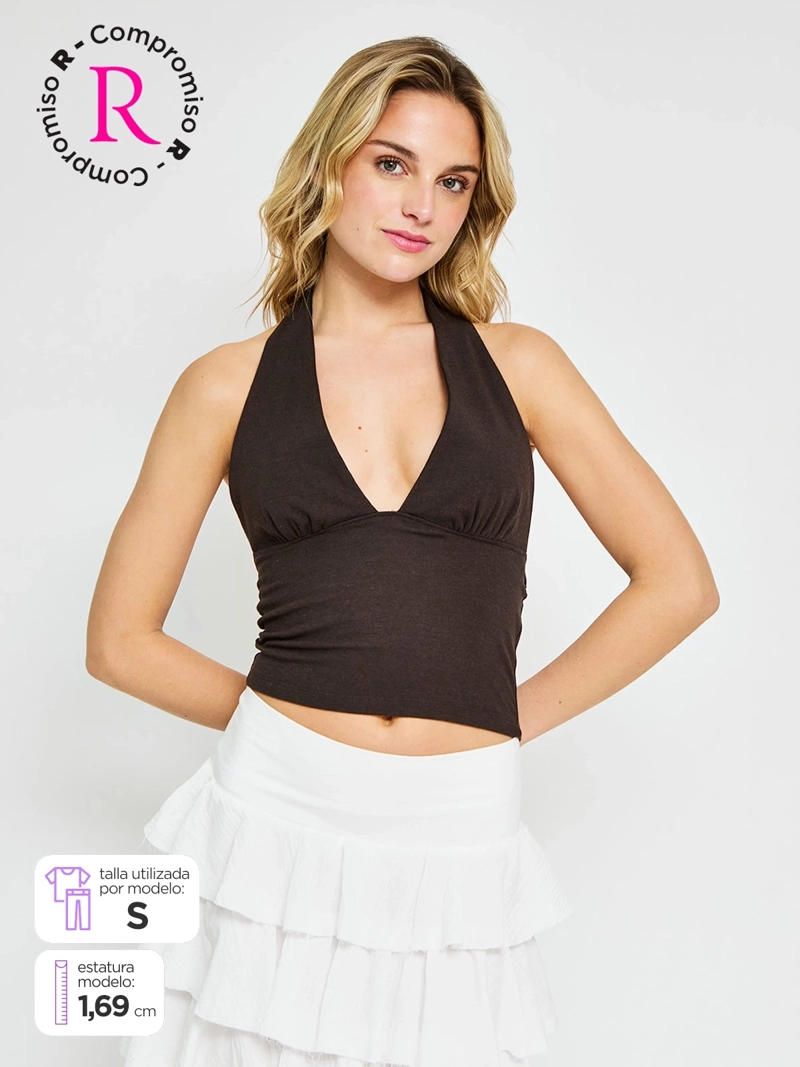 POLERA MUJER INDEX SIN MANGAS HALTER