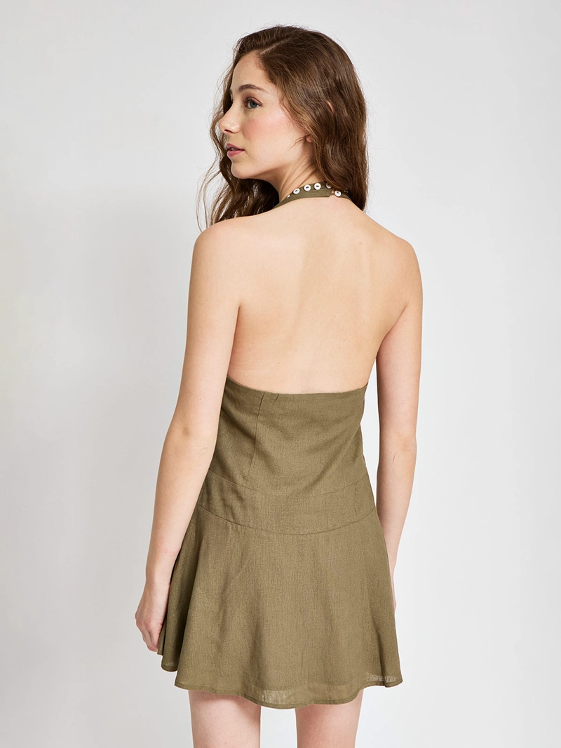 VESTIDO MUJER INDEX LINO CORTO BOTONES - 2