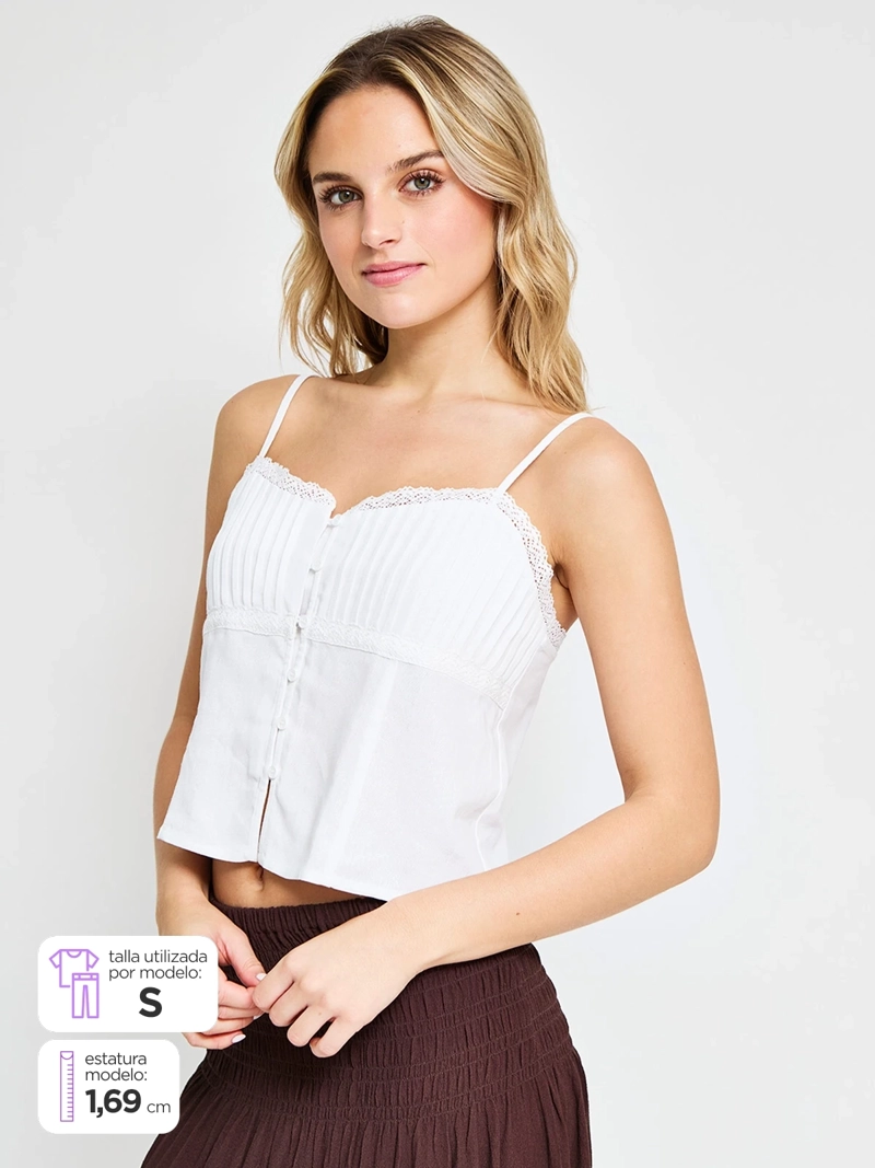 BLUSA MUJER INDEX LINO SIN MANGAS