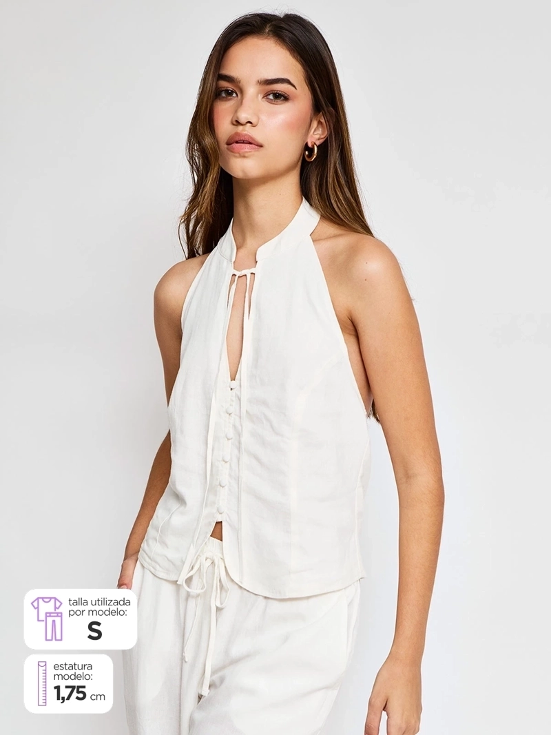 BLUSA MUJER INDEX HALTER LAZO