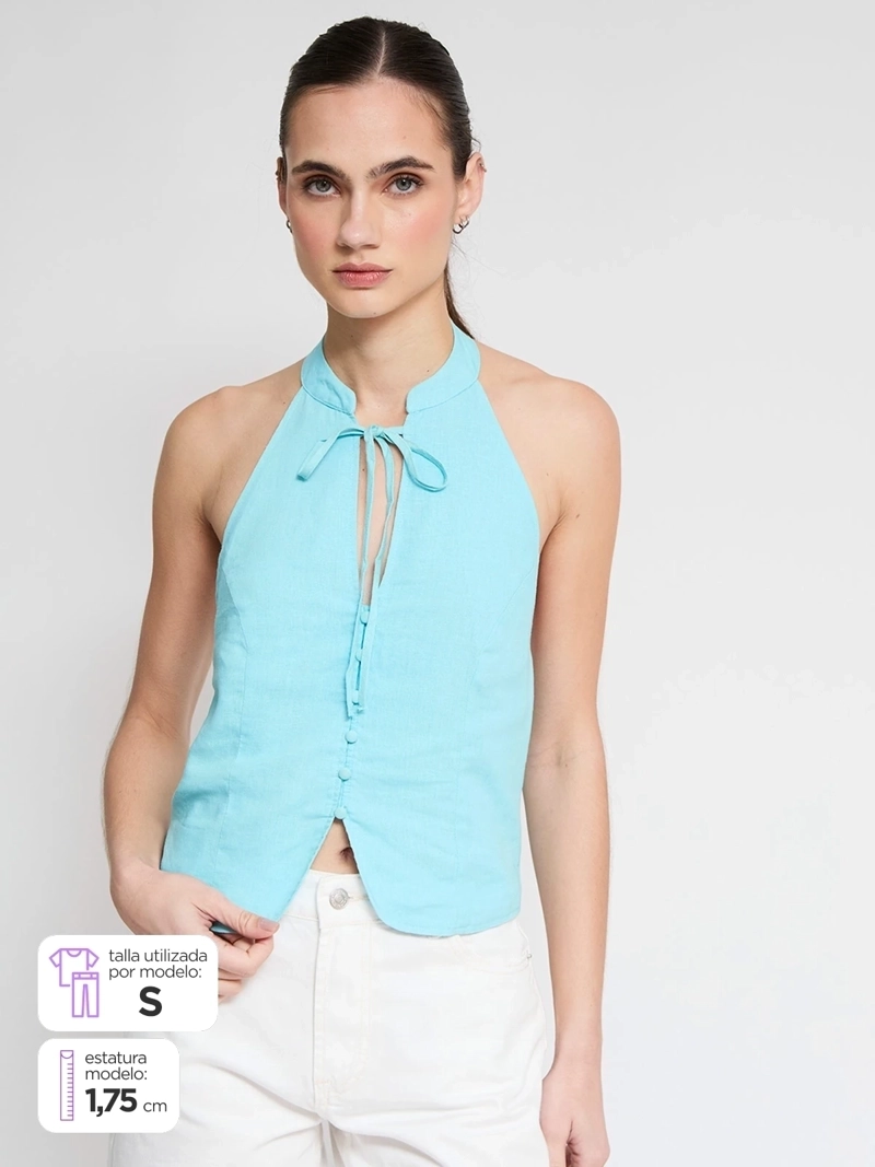 BLUSA MUJER INDEX HALTER LAZO - 1