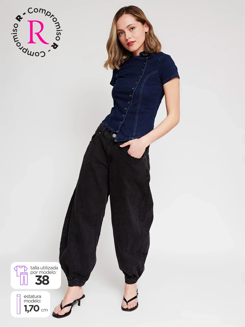 JEANS MUJER BARBADOS ALGODÓN BALLOON - 1